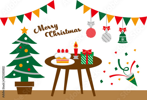可愛いオシャレなパーティのクリスマスカード/ハガキサイズ