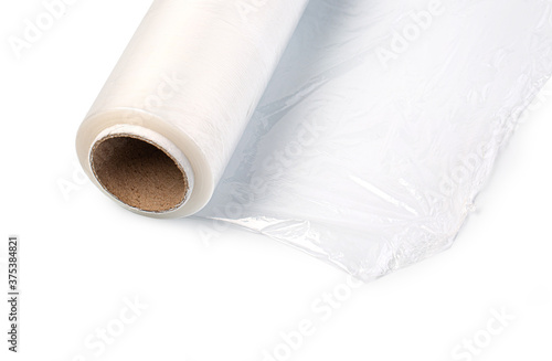 Roll of wrapping plastic stretch film.