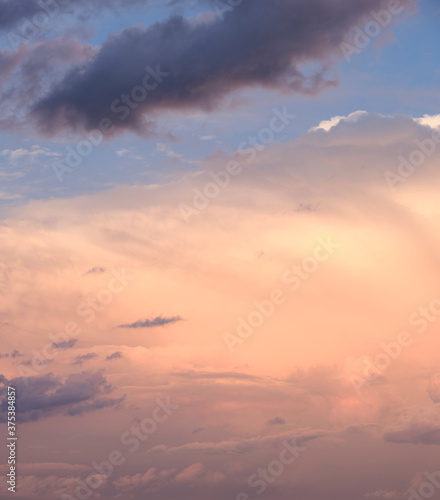 sunset sky with large clouds