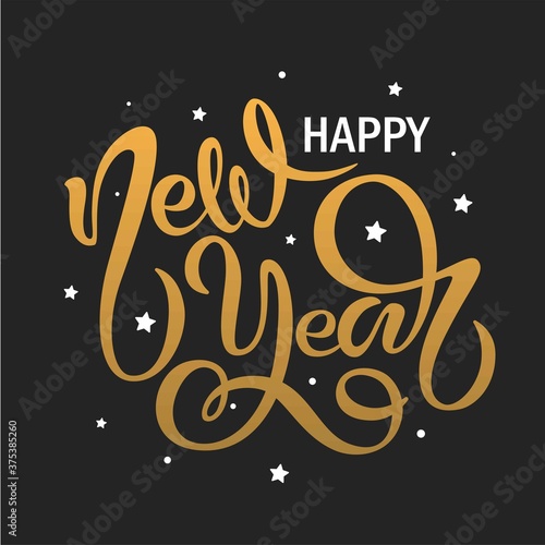 happy new year calligraphy lettering