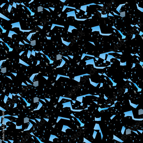 Sharp pieces of smashed glass on black background.