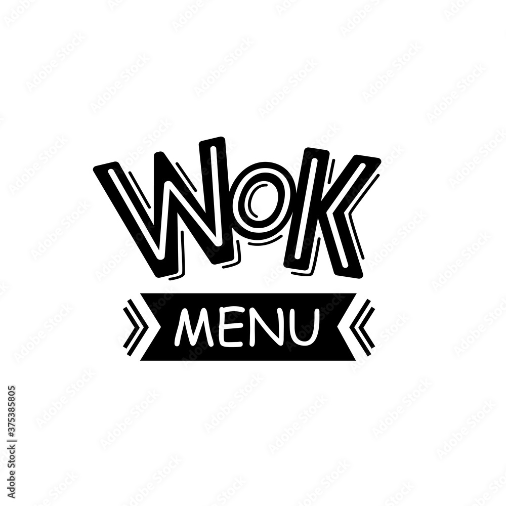 Obraz premium wok chinese food logo set