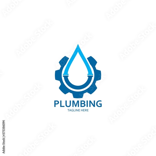 Plumbing logo vector icon illustration