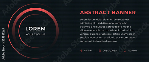 Crimson abstract poster vector template e-mail, party, workshop, event, webinar, conference, lesson, presentation, training, session. Design layout with contact icons