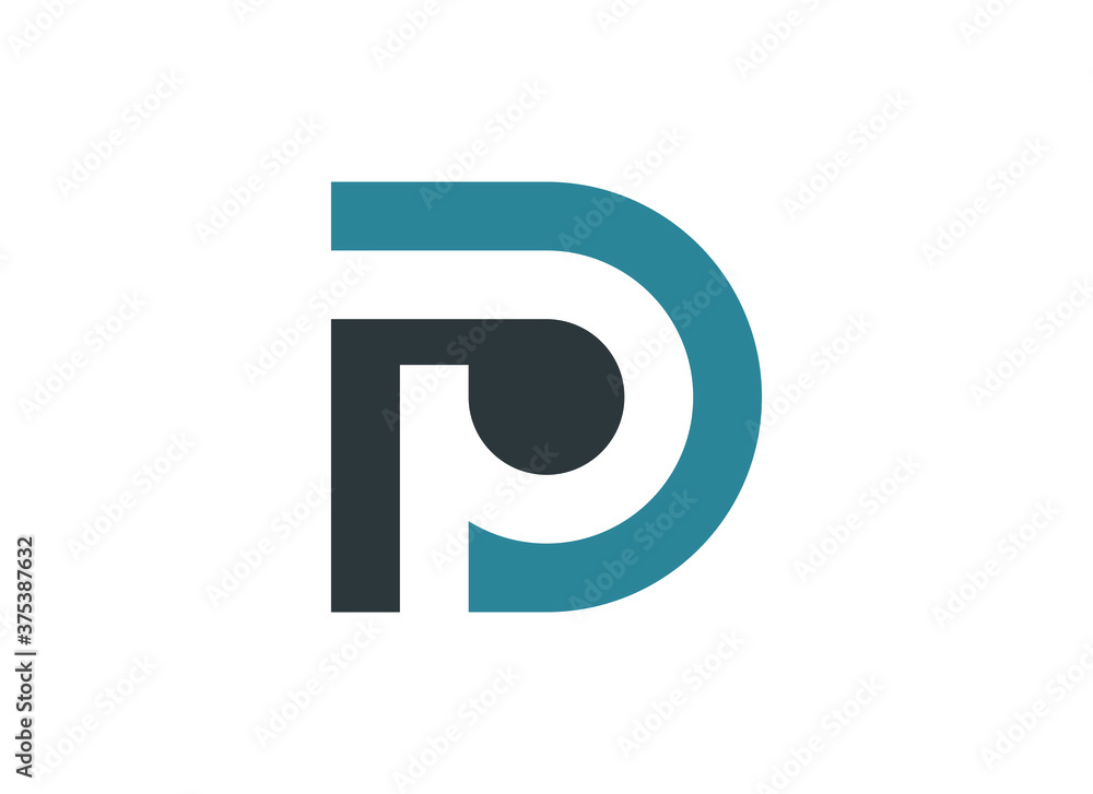 DP or PD logo with negative space