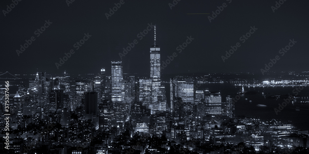 new york city skyline night
