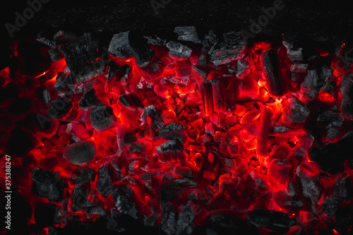 hot red coals among black ash, wallpapers for mobile devices, abstract