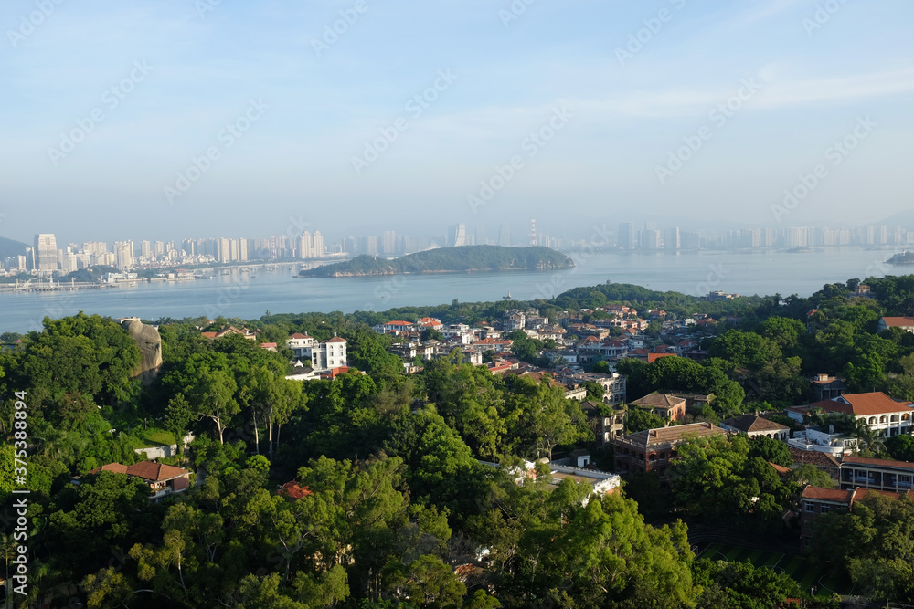 Panorama of Gulangyu and Xiamen Island/Xiamen ,Fujian Province, China