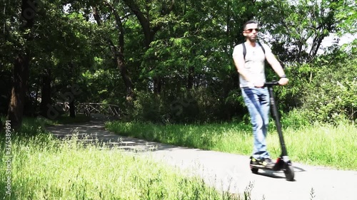 A guy on an electric scooter