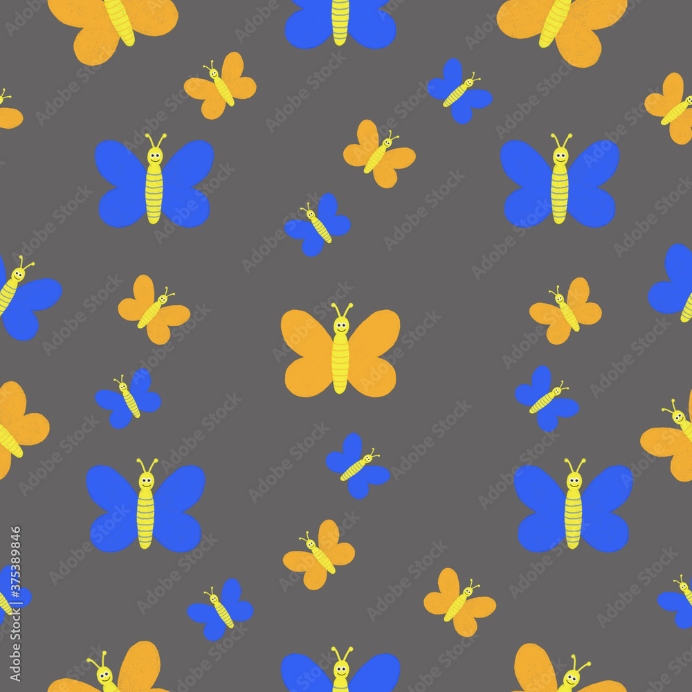 seamless pattern with happy butterflies seamless pattern with happy butterflies