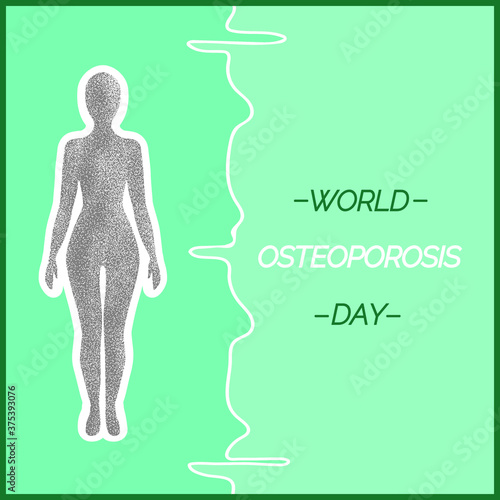 World Osteoporosis Day design template.Design for greeting, social media posting, meme, sticker, profile photo design.