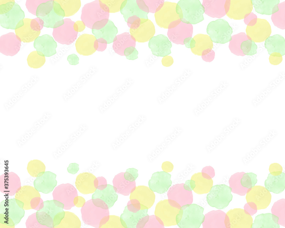 ドットのカラフルな水彩風背景 上下 イラスト フレーム 枠 パステルカラー かわいい Stock Vektorgrafik Adobe Stock