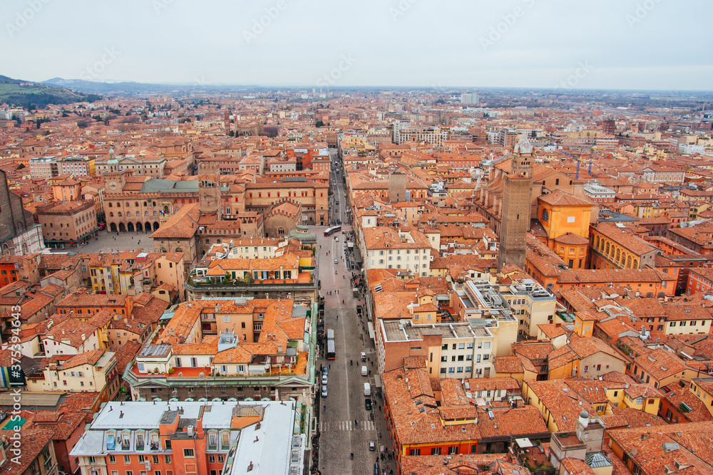 View across Bologna in Italy