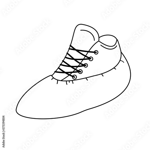 Doodle style shoe covers vector illustration isolated on white. 