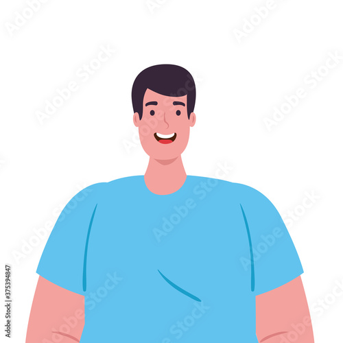 young man handsome on white background vector illustration design
