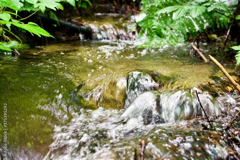 The flow of a water on the stream in Yamagata. The flow of a water on the stream in Yamagata.