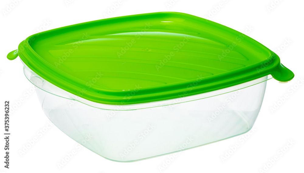 Empty plastic storage jar isolated on white Empty plastic storage jar isolated on white