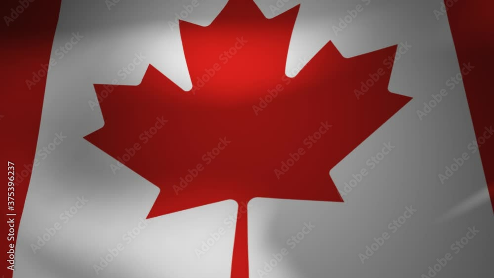 Video With Animated Flag Of Canada, Close Up Seamless Loop HD Video With Animated Flag Of Canada, Close Up Seamless Loop HD