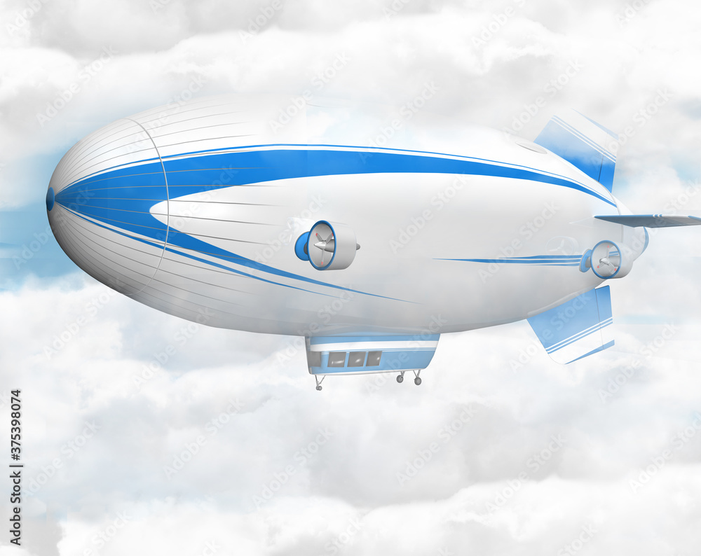 3d Luftschiff, Zeppelin in den Wolken 3d Luftschiff, Zeppelin in den Wolken