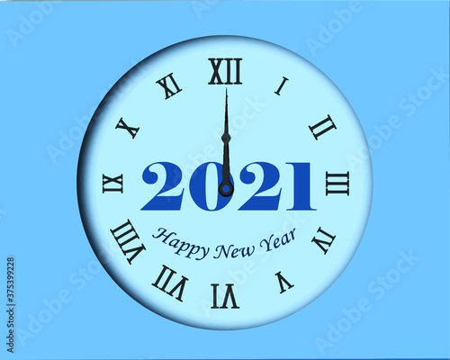 new year 2021 clock illustration
