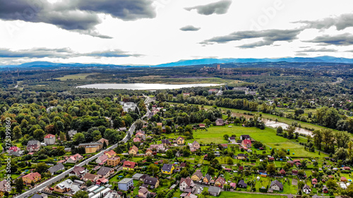 Karwina i okolice na Morawach w Czechach widok z lotu ptaka