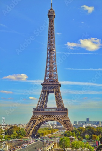 It is a wonderful view of the Eiffel Tower.
