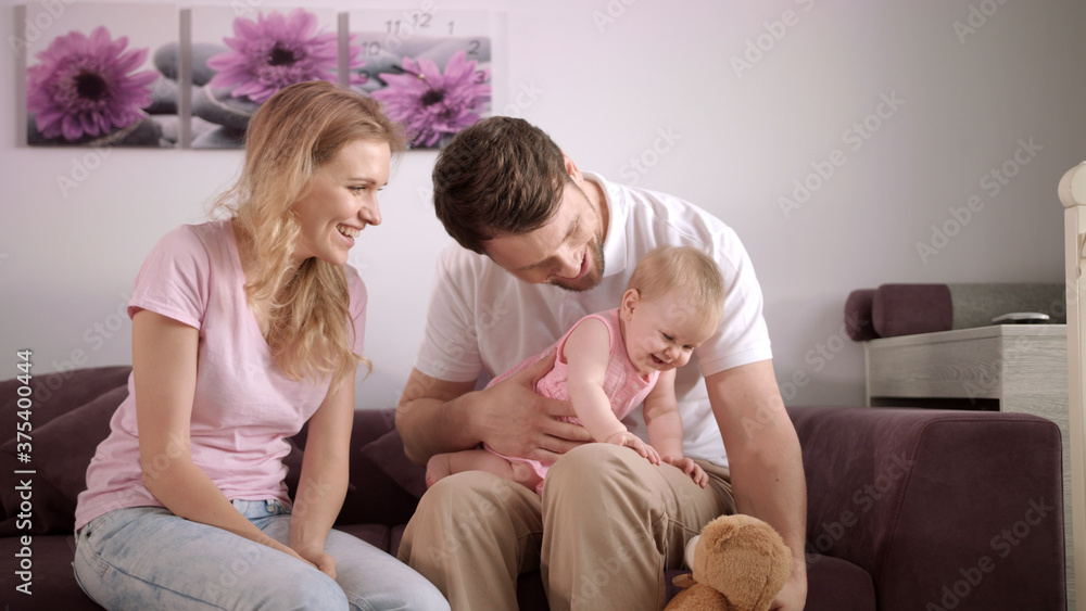 Family love concept. Parent playing with child. Sweet together time