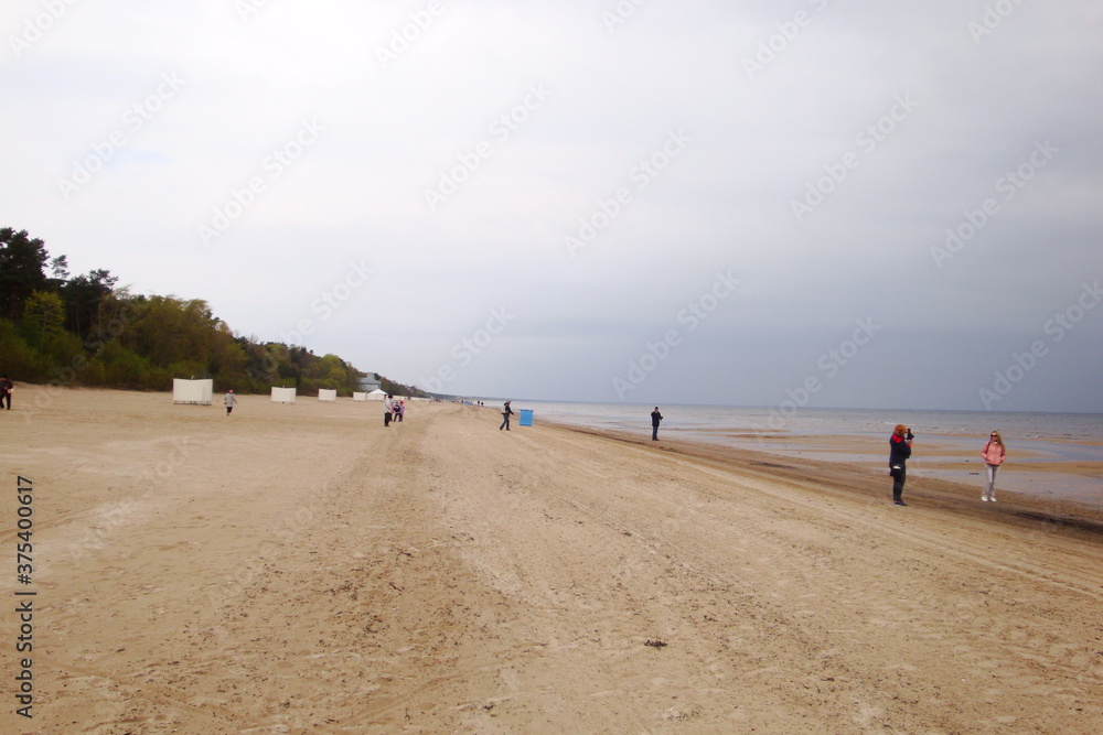 walking on the beach