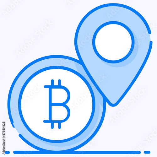 
A icon design of bitcoin location, bitcoin address 
