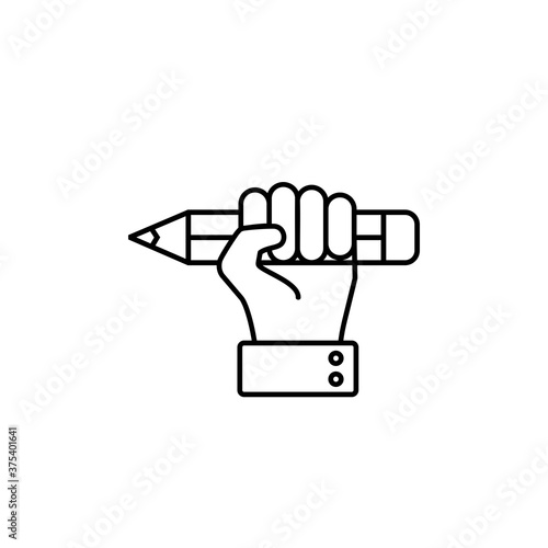 hand holding pencil icon vector ilustration