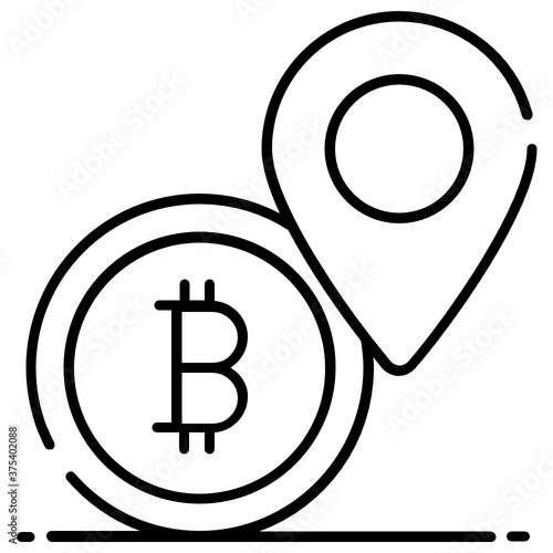 
A icon design of bitcoin location, bitcoin address 
