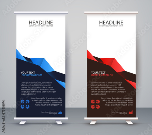 Business Roll up Standee. Design Banner Template Presentation and Brochure Flyer Vector.