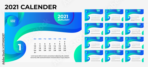 Calendar 2021 Template Design