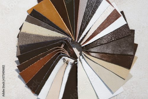 Φωτογραφία leather samples close-up