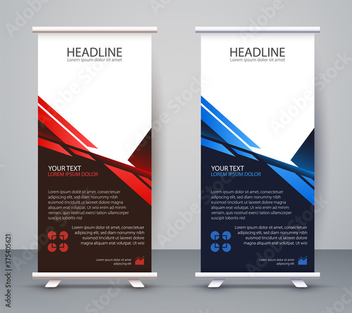 Business Roll up Standee. Design Banner Template Presentation and Brochure Flyer Vector.