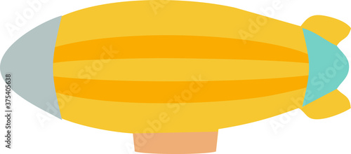 Vector Illustration of a Colorful Cartoon Blimp Dirigible