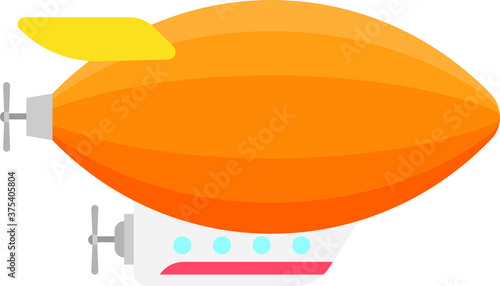 Vector Illustration of a Colorful Cartoon Blimp Dirigible
