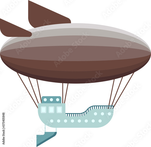 Vector Illustration of a Colorful Cartoon Blimp Dirigible
