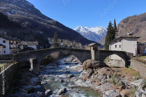 A beautiful village called Lillianes nestled in the Gressoney valley.  photo