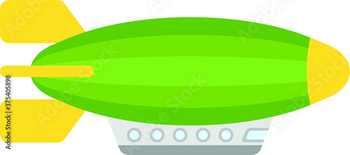 Vector Illustration of a Colorful Cartoon Blimp Dirigible