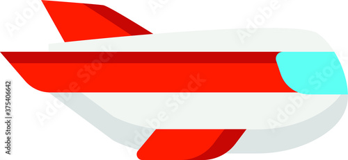 Vector Illustration of a Colorful Cartoon Blimp Dirigible