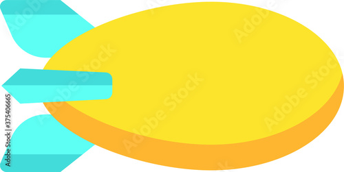 Vector Illustration of a Colorful Cartoon Blimp Dirigible