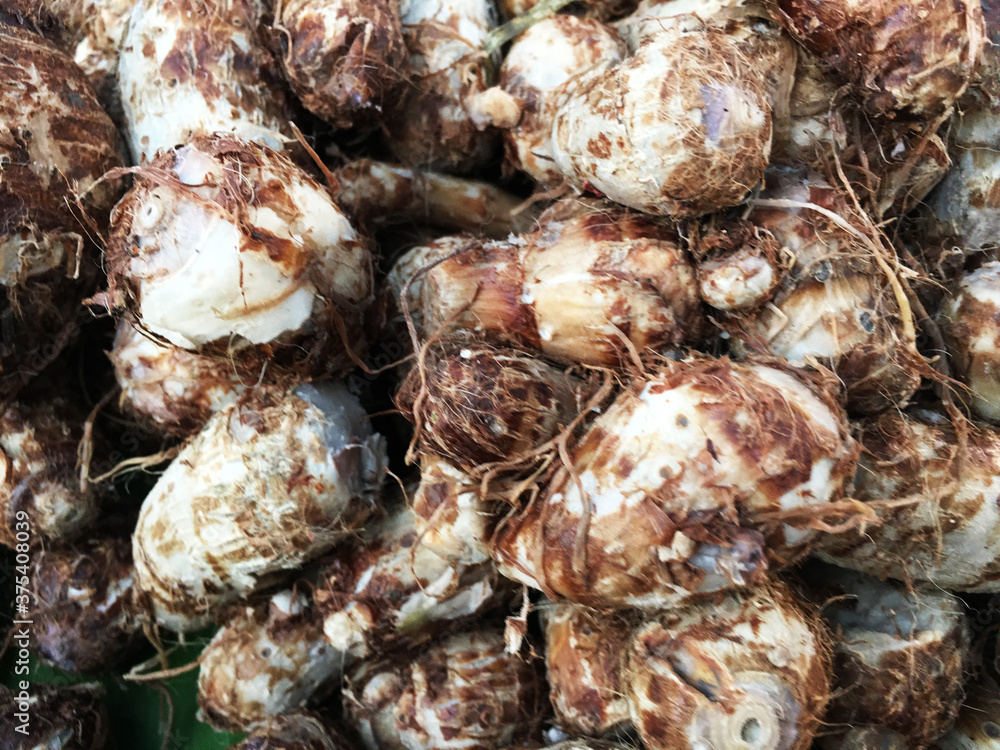 Boiled taro head for market sale