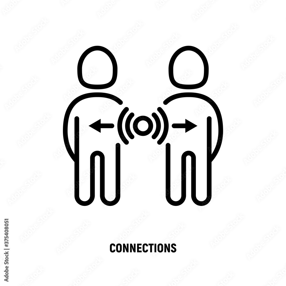 Dialog, connection between two people. Thin line icon. Partnership, discussion. Vector illustration. Dialog, connection between two people. Thin line icon. Partnership, discussion. Vector illustration.