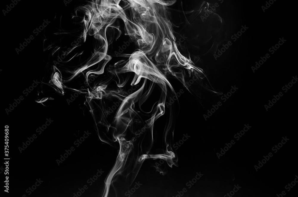 abstract fragment movement of white smoke on black background. abstract fragment movement of white smoke on black background.