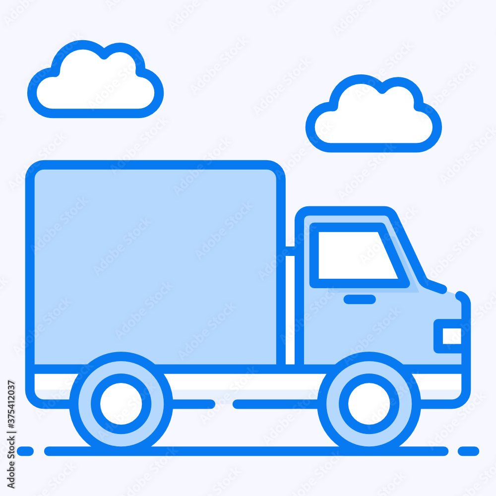 
A cargo van to deliver goods, icon
