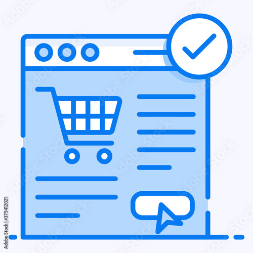 
Online shopping website denoting concept of submit order in icon
