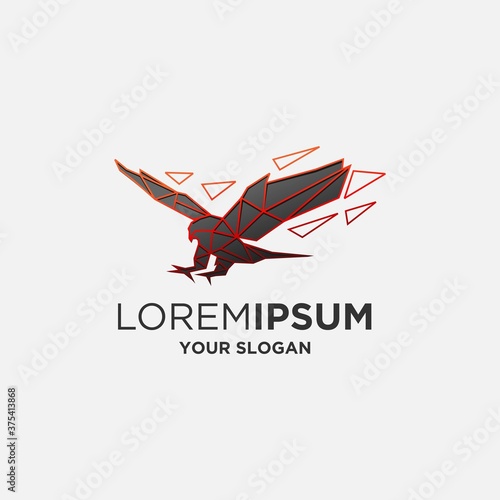 falcon digital outline logo vector