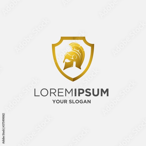 gold shield mask armor gladiator  logo