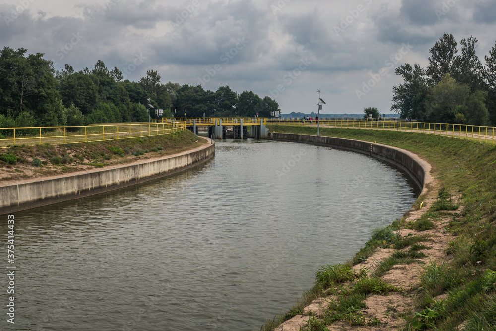 Jamienski Nurt water channel connecting the Baltic Sea with Lake Jamno near Mielno, Zachodniopomorskie, Poland